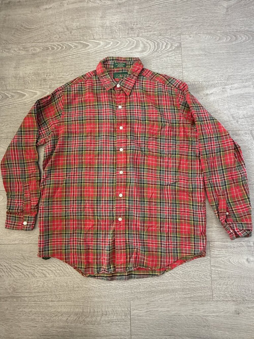 J.Crew Outfitters Red Plaid Cotton Shirt Large
